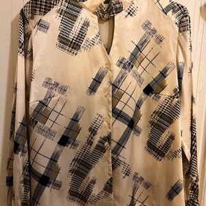 Vtg 18W  Harve Benard blouse Button Down Long Sleeve